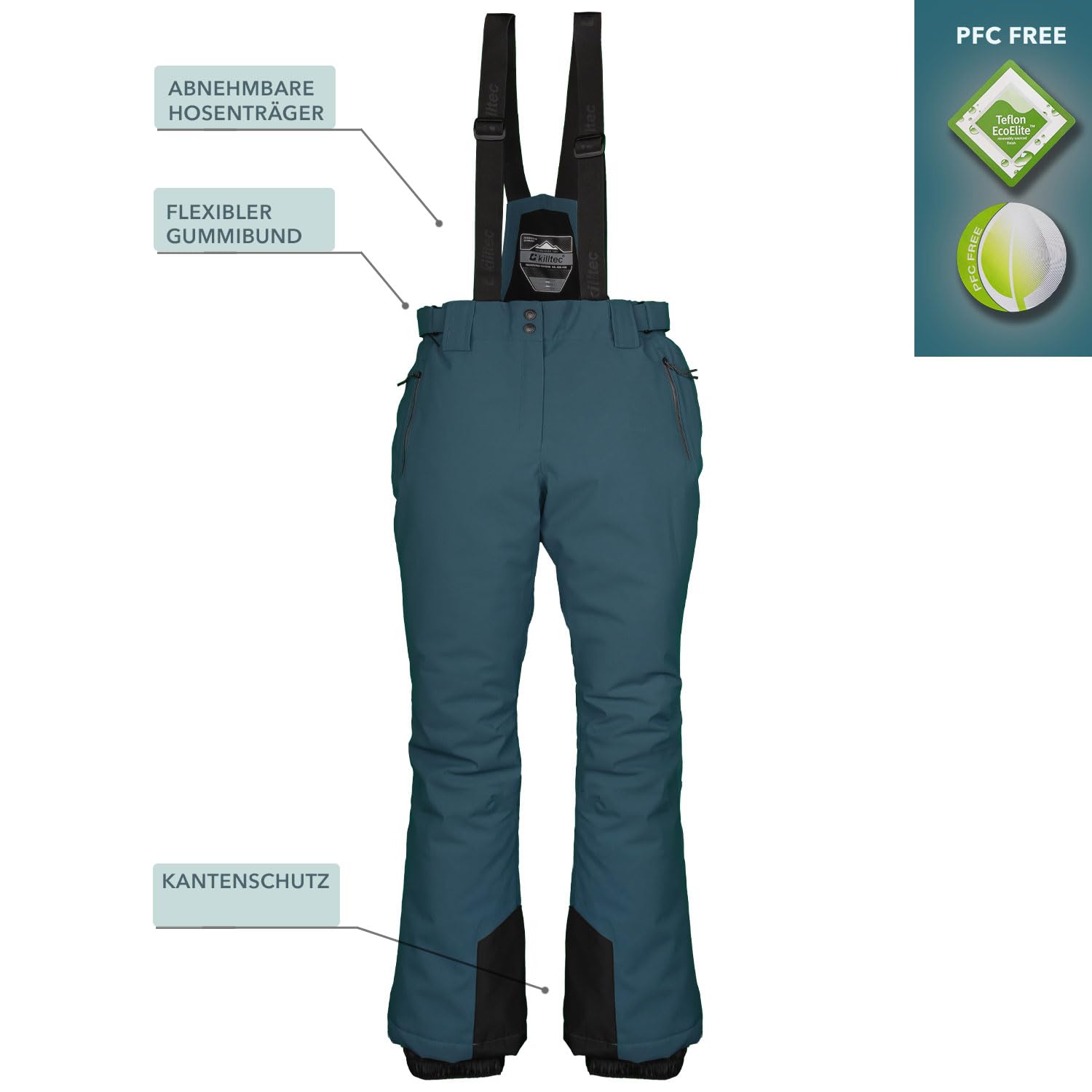 Killtec Damen Skianzug Set - Damen Skijacke und Damen Skihose wasserdicht und atmungsaktiv - 10000mm Wassersäule - PFC frei - Skijacke mit Schneefang, Skihose mit Kantenschutz