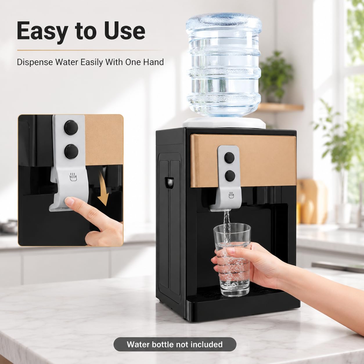Distributore d'acqua a caricamento dall'alto, refrigeratore caldo e freddo con controllo automatico della temperatura, erogazione one-touch, compatibile con bottiglie da 4,5-18,9 l