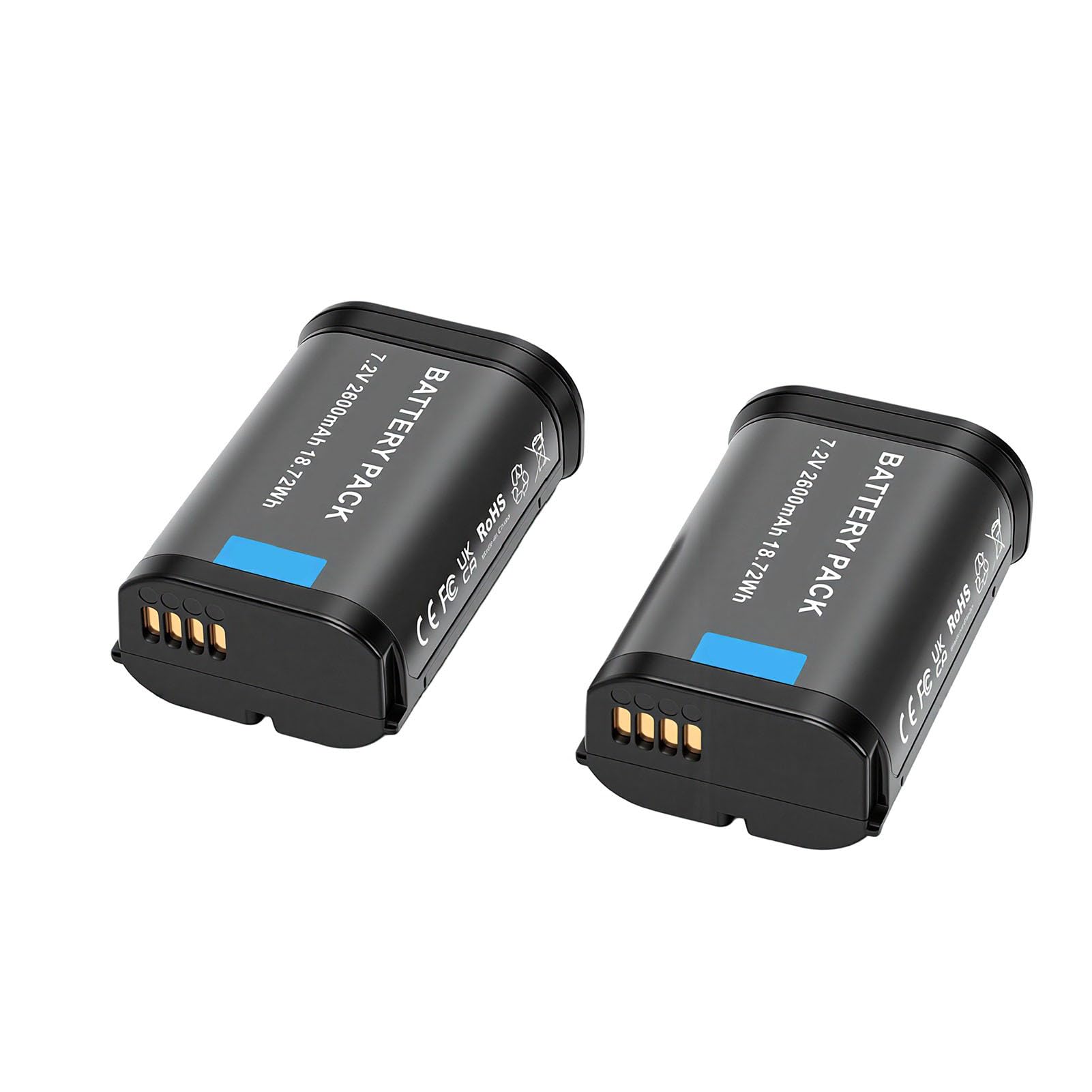 Zunate Cargador de Batería para Cámara, Paquete de 2 Baterías Recargables de 2600 MAh, Repuesto de Accesorios para Cámara de Energía de Reserva para Q2 Q3 Q3 43 SL2 SL2 S SL3 SL3 S