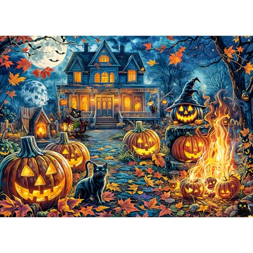 Puzzles 1000 Pieces for Adults jigsaw puzzles for adults 1000 Piece Puzzle Challenging Game for The Whole for Women, Gifts for Men, Theme:Halloween House