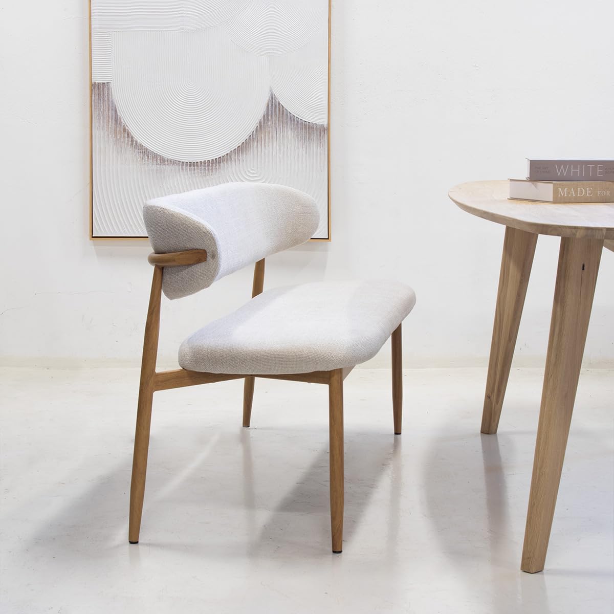 Giga Meubel Esszimmerbank Alexia | 180 cm | Beige/Natur | mit Rückenlehne
