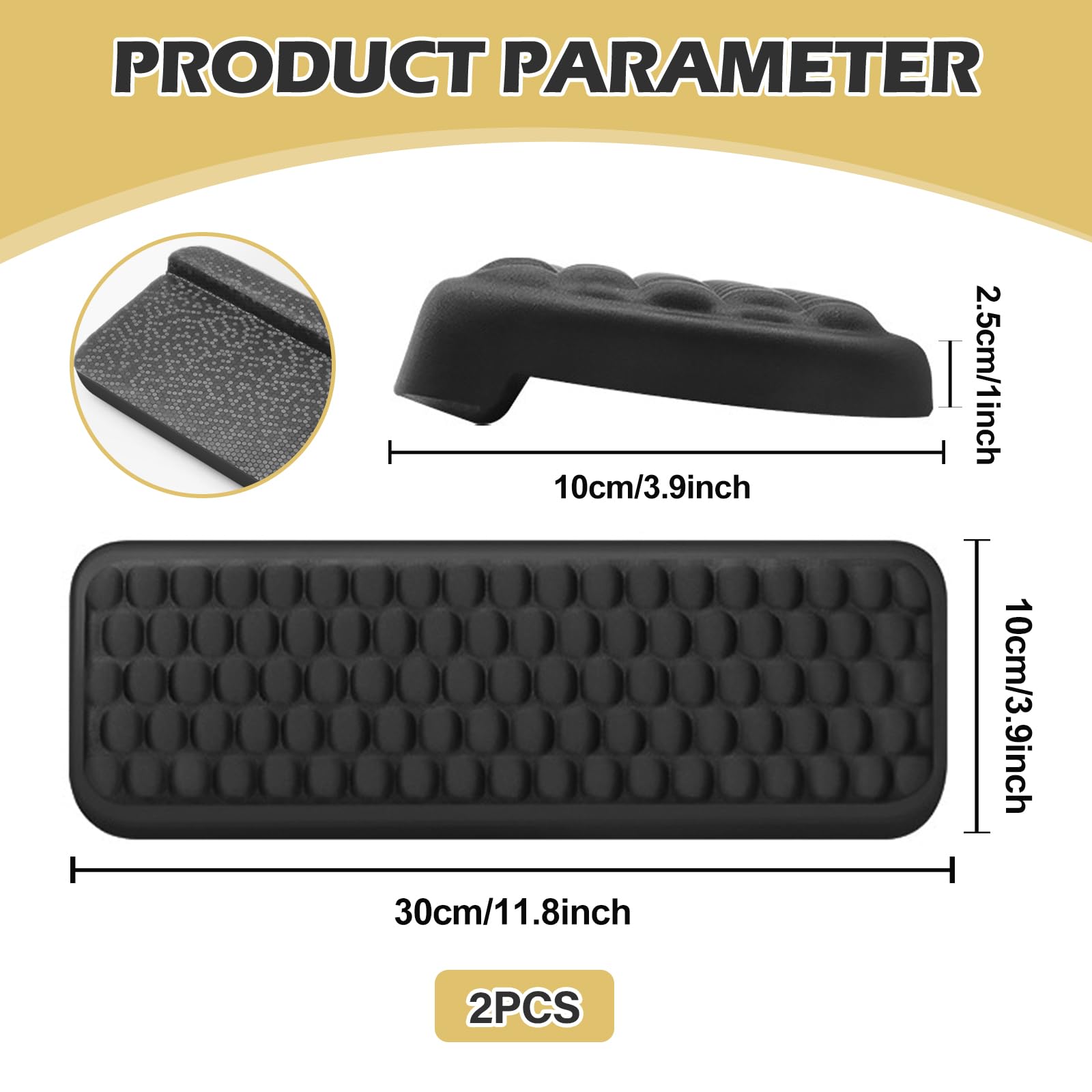 Poggiapolsi a forma di L per tastiera EdgeRest, memory foam, antiscivolo, per ufficio