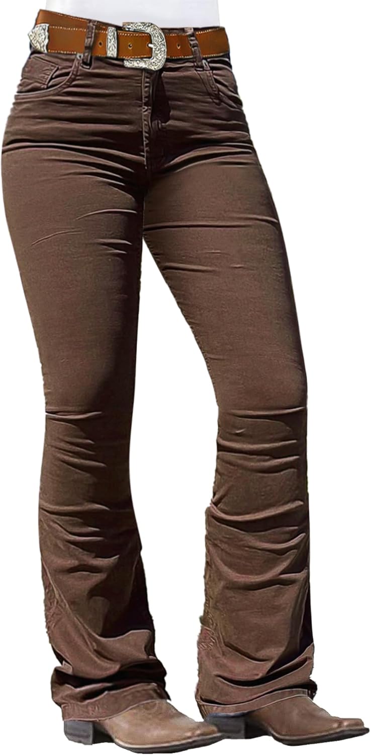 Flamingals Low Rise Boot Cut Jeans for Women Butt Lifting Western Pants with Pockets Flare Jeans Women