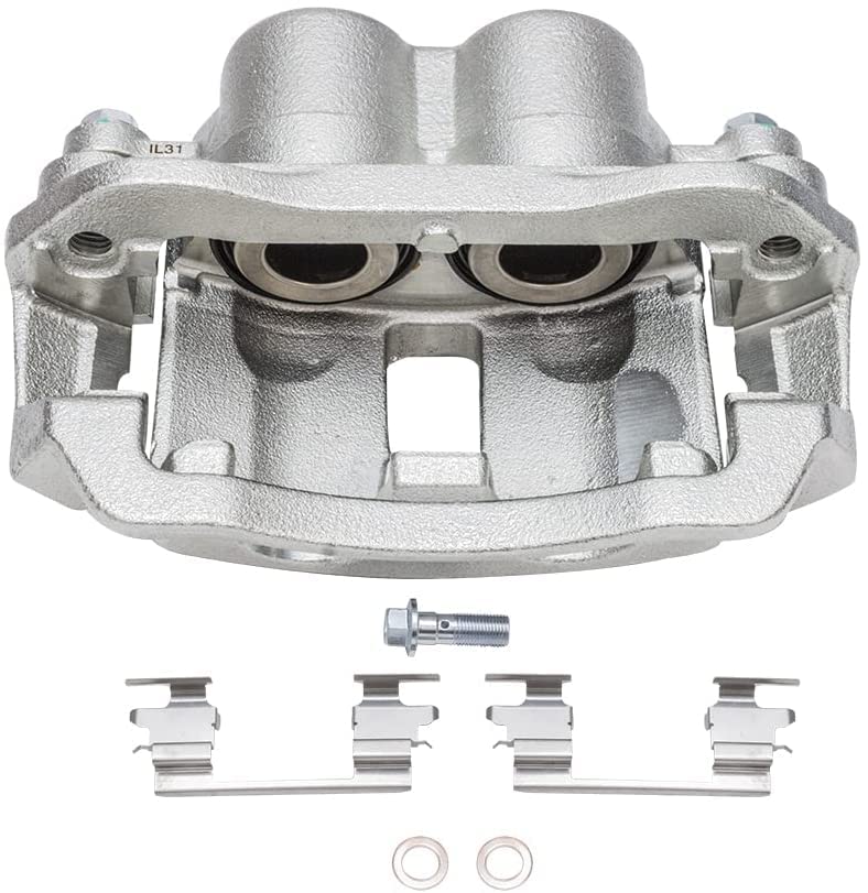 Image of Detroit Axle - Rear Drilled Rotors + Brake Calipers + Ceramic Brake Pads | Replacement for 2006-2019 Chevrolet GMC Express Savana 2500 3500