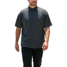 Akwa Mens Mock Turtleneck T-Shirt Lightweight Moisture Wicking Short Sleeve Golf Work Ribbed Knit Breathable Made in USA