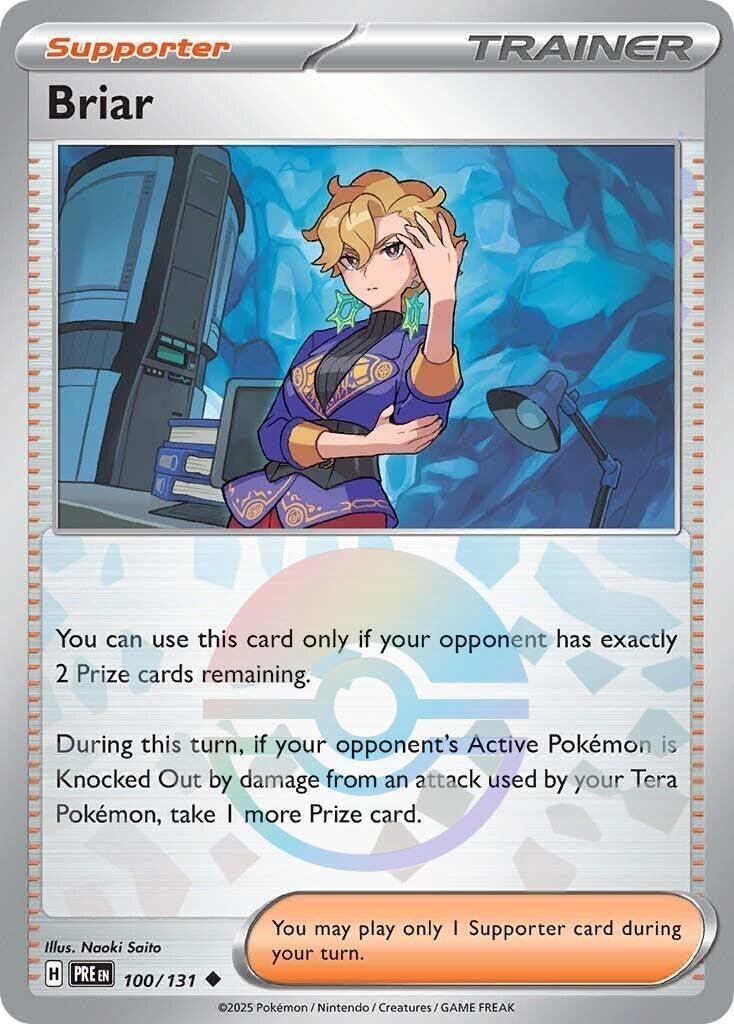 Pokemon - Briar 100/131 – Prismatic Evolution – Poke Ball – Etched Foil