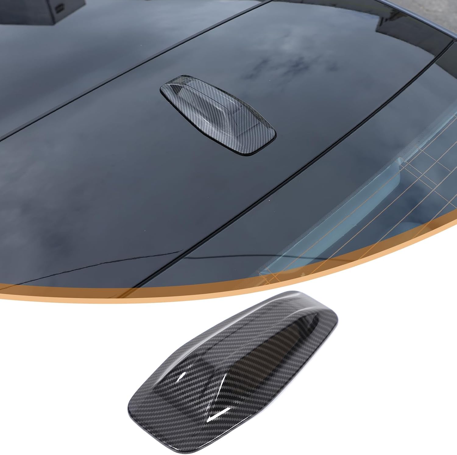 Car Roof Shark Fin Antenna Cover Compatible with BMW 5 7 Series G60 G70 2024 2025, ABS Automotive Top Roof Aerials AM/FM Radio Signal Base Trim Accessories for BMW G60 G70 (Glossy Black)