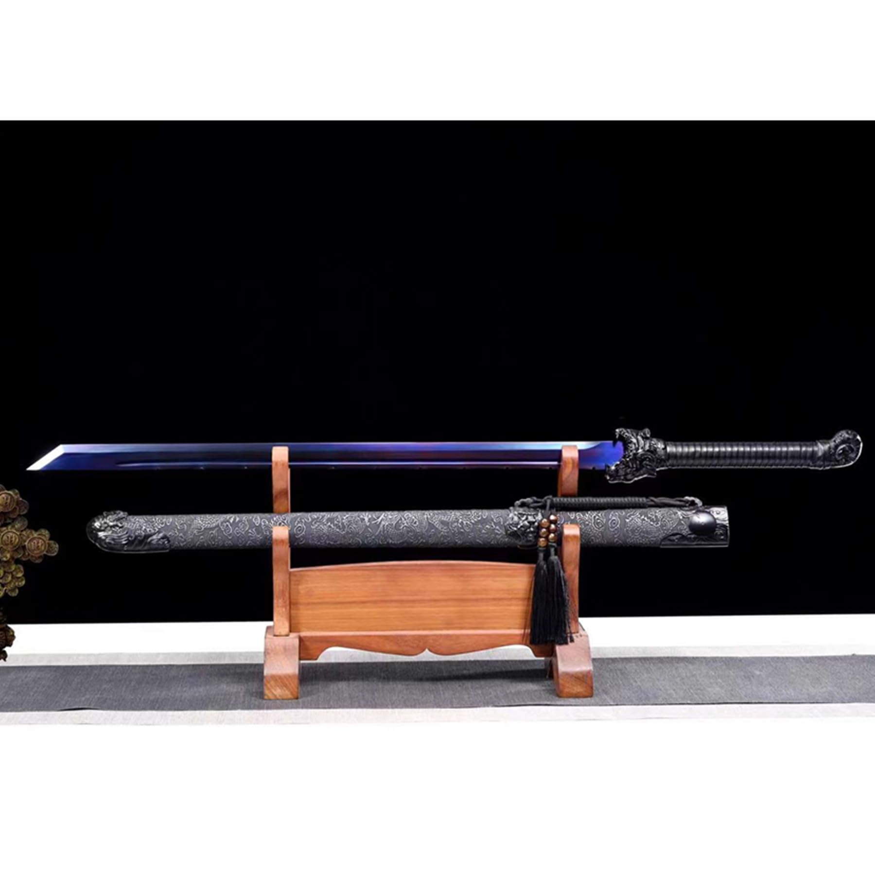 107cm Zweihändiges Schwert/scharf/Katana Schwert scharf Samuraischwert Handgeschmiedeter Manganstahl