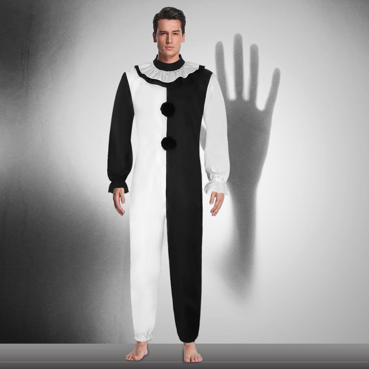 Adult Clown Costume Jumpsuit Costume Horror Movie Halloween The Killer Clown Outfits - Image 5