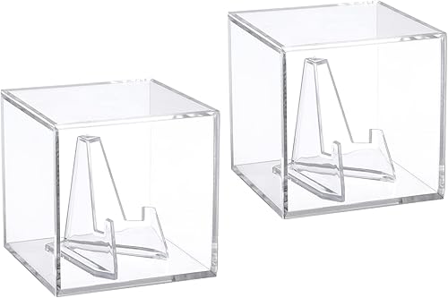 Kcgani Caja de exhibición de medallas de trofeos de acrílico con mini caballete acrílico, estuche de almacenamiento de múltiples anillos acrílicos