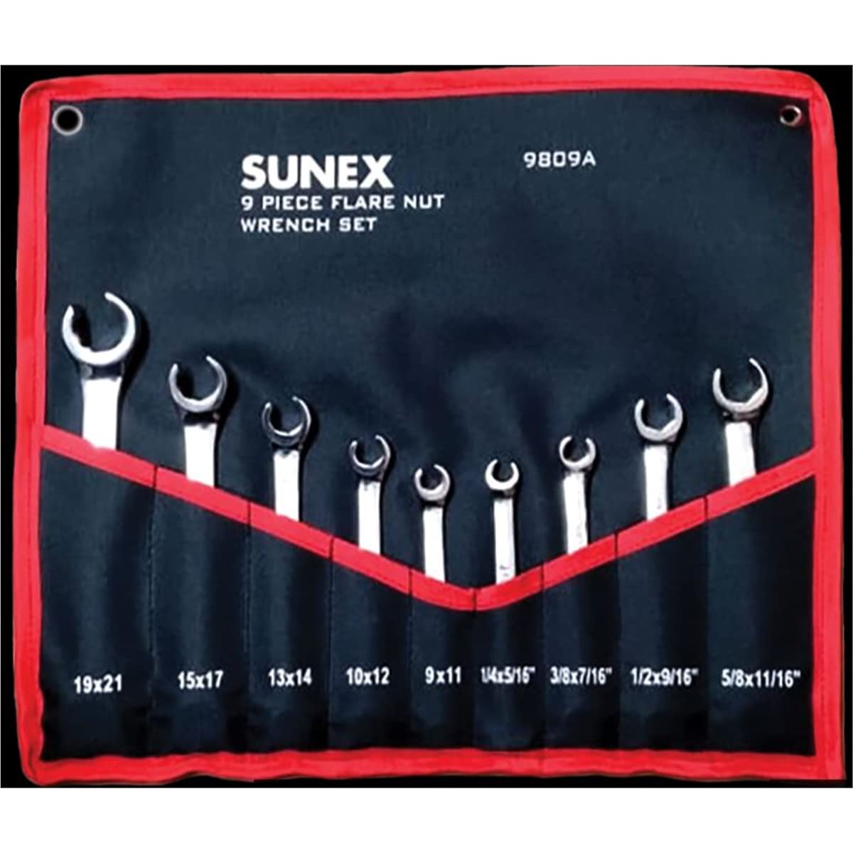 SUNEX TOOLS 9809A Flare Nut Wrench Set, 1/4"x5/15" - 5/8