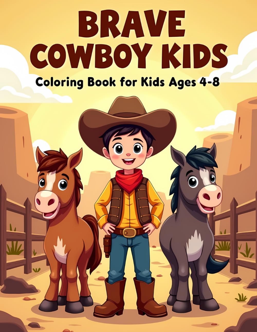 Brave Cowboy Kids Coloring Book for Kids Ages 4–8: Cute Wild West Coloring Book for Kids Ages 4–8 | Horses, Ranch Adventures and Fun Cowboy Scenes