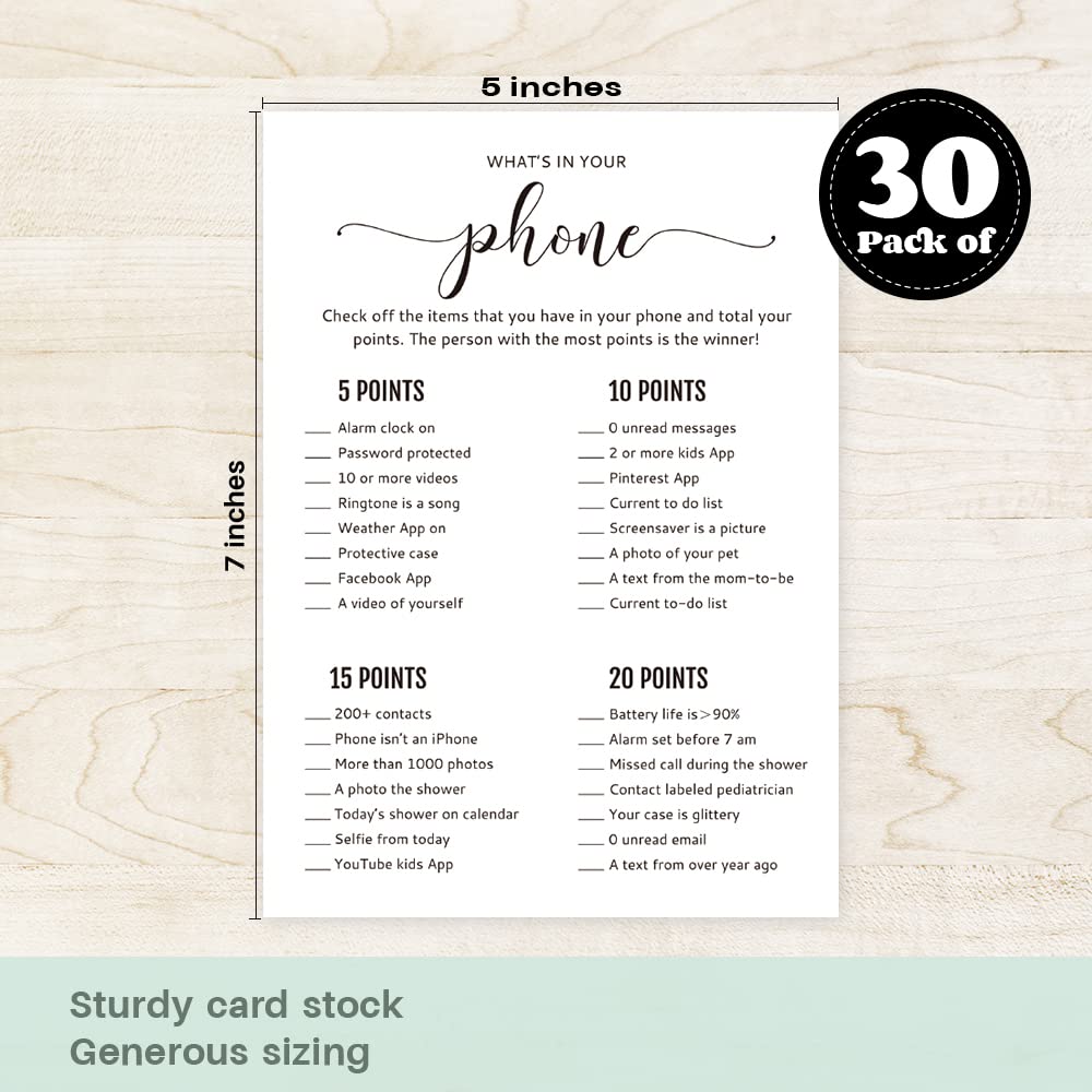 Bridal Shower Game Cards - 'What's On Your Phone' Wildflower Cards For Wedding Party (Set Of 25) - View #4
