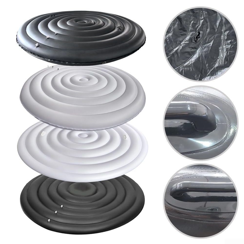 Copertura termica portatile per vasca da bagno con coulisse, dimensioni 128 cm, 158 cm, 180 cm, in PVC, per recupero piscina con acqua fredda (nero con H)