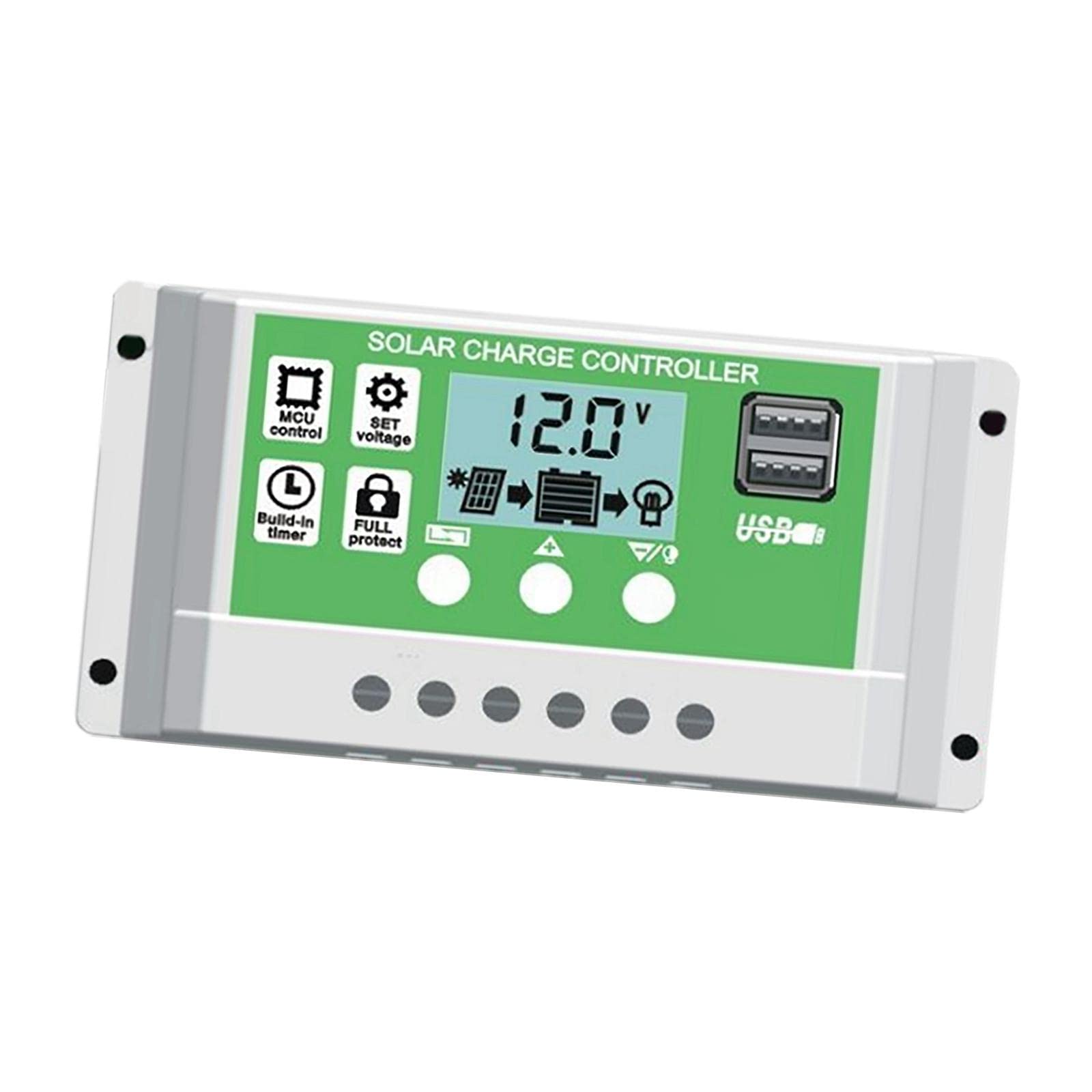 Solar Panel Battery Charge Controller 12V/24V LCD Regulator Auto Dual USB 50A-image-43