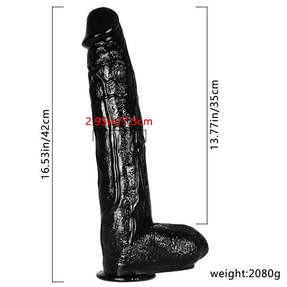 30 Cm 42 Cm 46 Cm Dildo Realistico, Vibratore Anale Butt Plug Con Forte Ventosa Vibratori Anali Mostro Nero Dildo Pene Plug Anale In Silicone Vibrazioni Grande Giocattolo Sessuale Per Donne