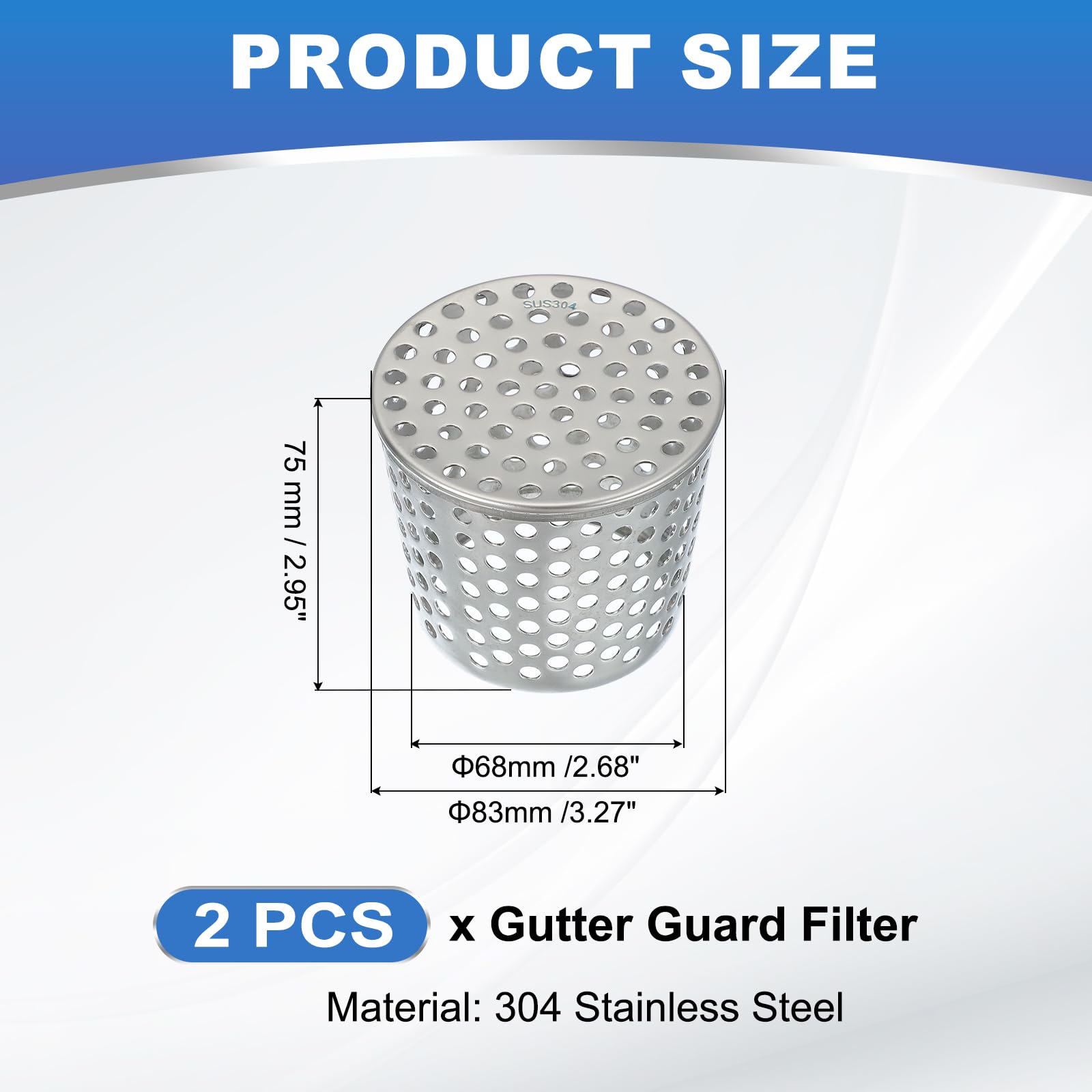 PATIKIL Gutter Guard Filter 3.3"-2.7" - Image 2