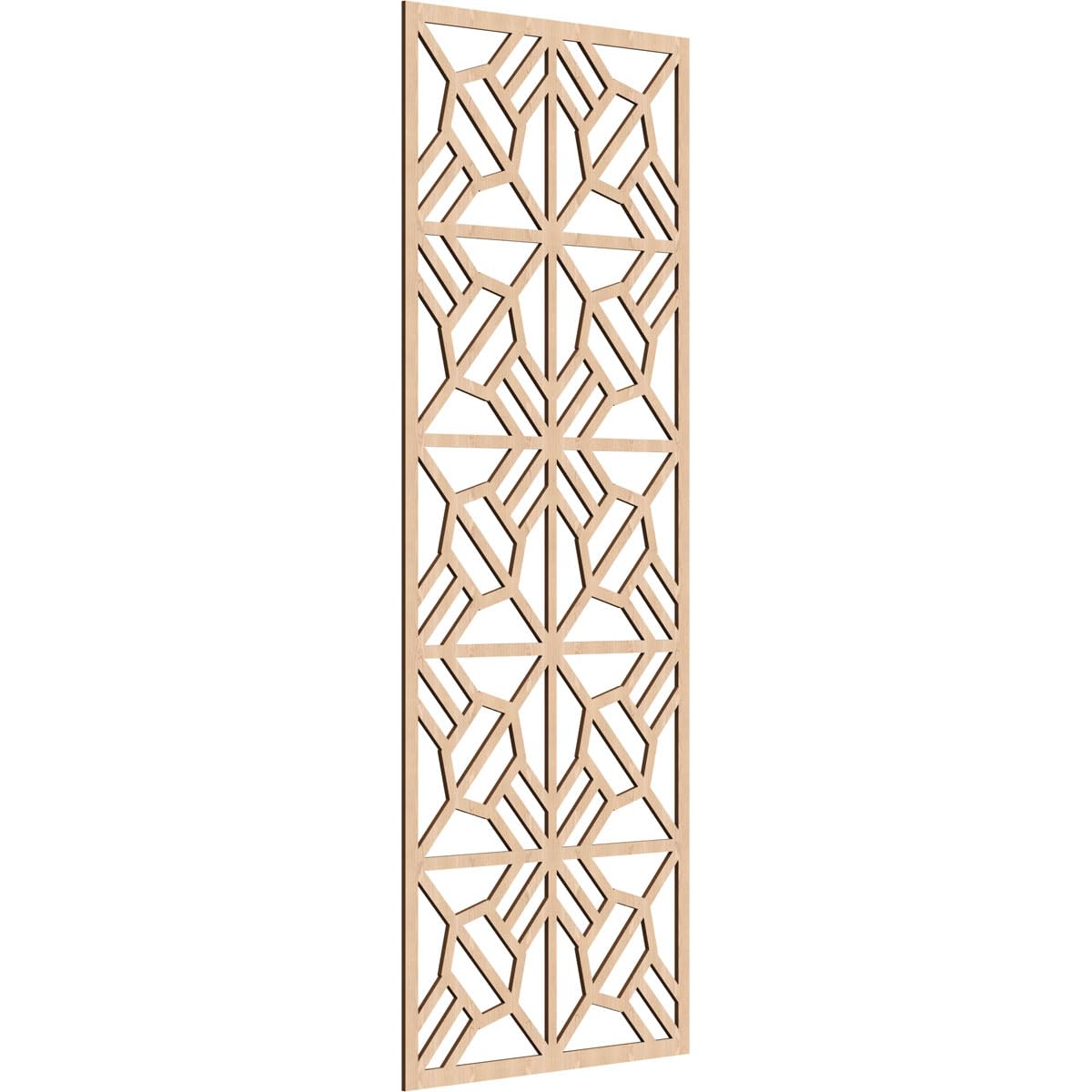 29 3/8"W x 74 3/8"H x 1/4"T Auburn Decorative Fretwork Wood Wall Panels, Red Oak
