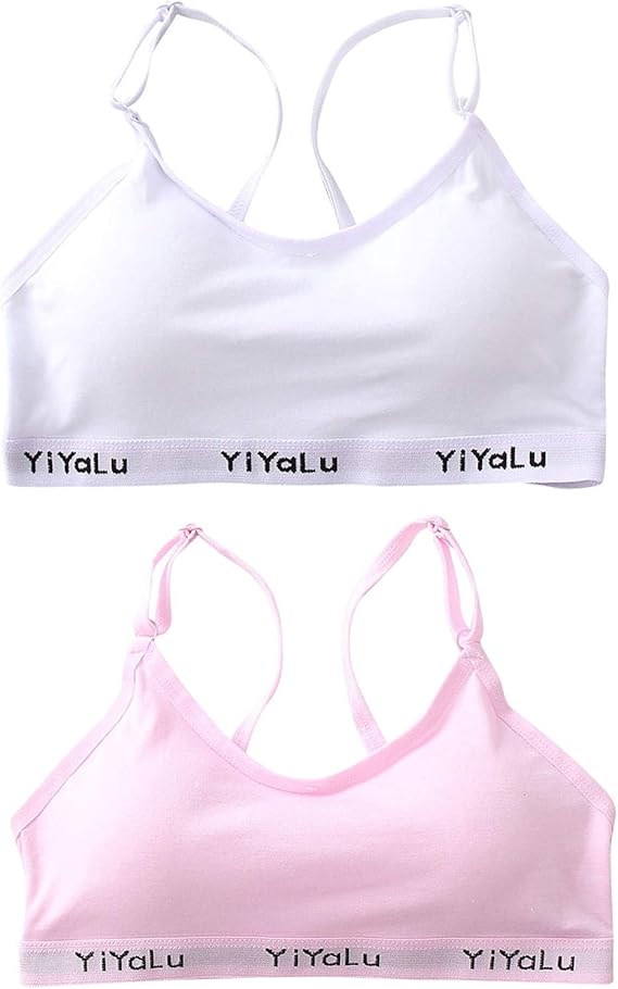 Amazon Co Jp 2枚セット ノンワイヤーブラ ハーフトップ ブラジャー ガールズ スポーツブラ 女の子 ノンワイヤー キッズ 下着 肌着 可愛い インナー 女児下着 スクールインナー 子供用ブラジャー キャミソール ジュニア 部活ブラ 上質 取り外しカップ付 タンクトップ