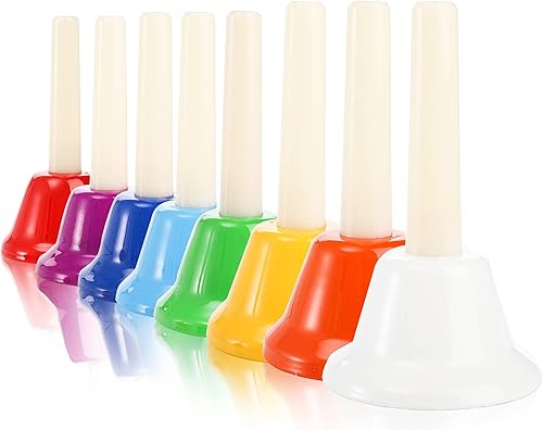 Tosnail 8 Notas Metal Hand Bells Colorido Percusión Musical Juguete Instrumentos para Niños, Niños