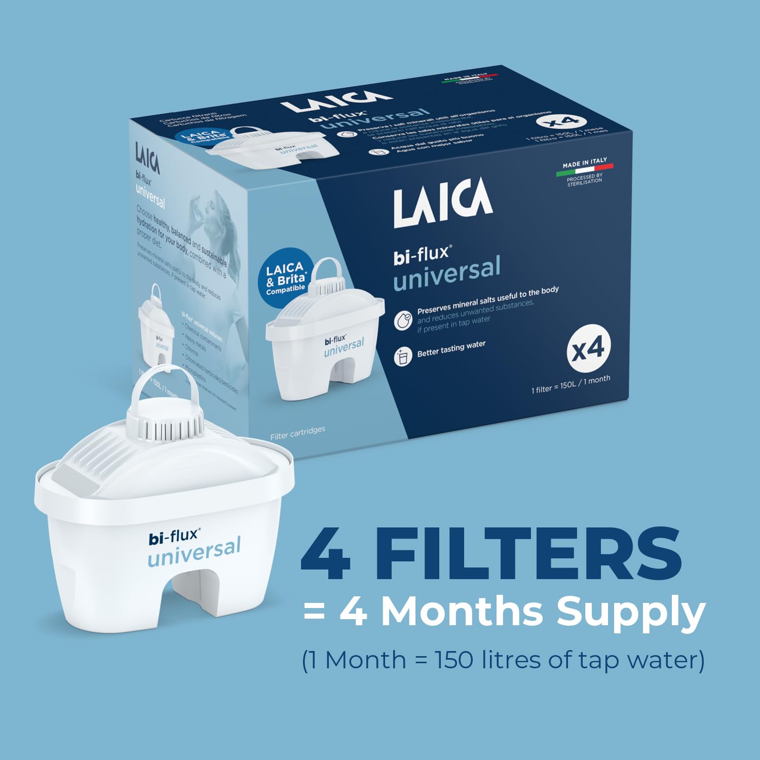 Amazon.co.jp: LAICA バイフラックス浄水器カートリッジ 4個パック