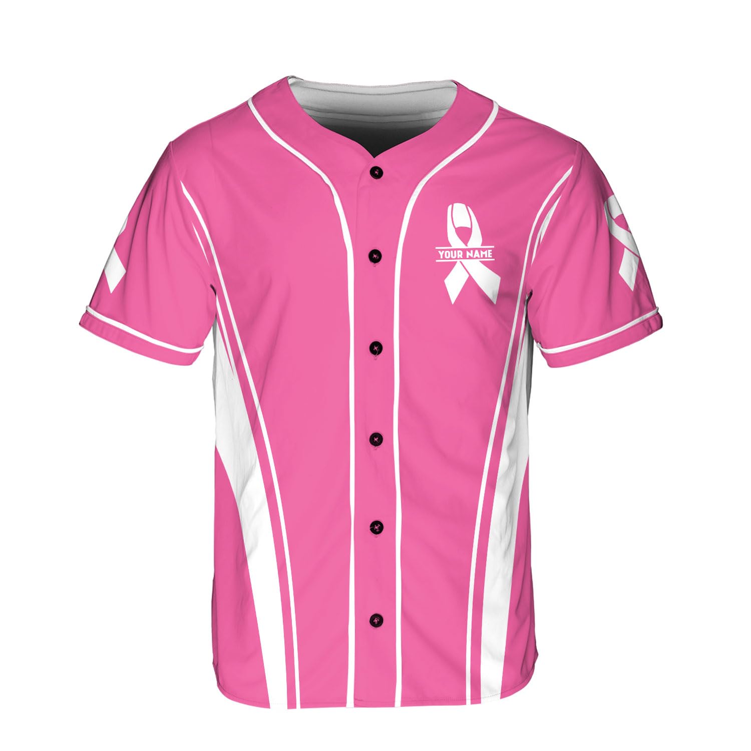 Podagree Personalized Breast Cancer Jersey, Pink Ribbon Awareness Soccer Shirt Baseball Breast Cancer Survivor Pride Jersey (BC8)