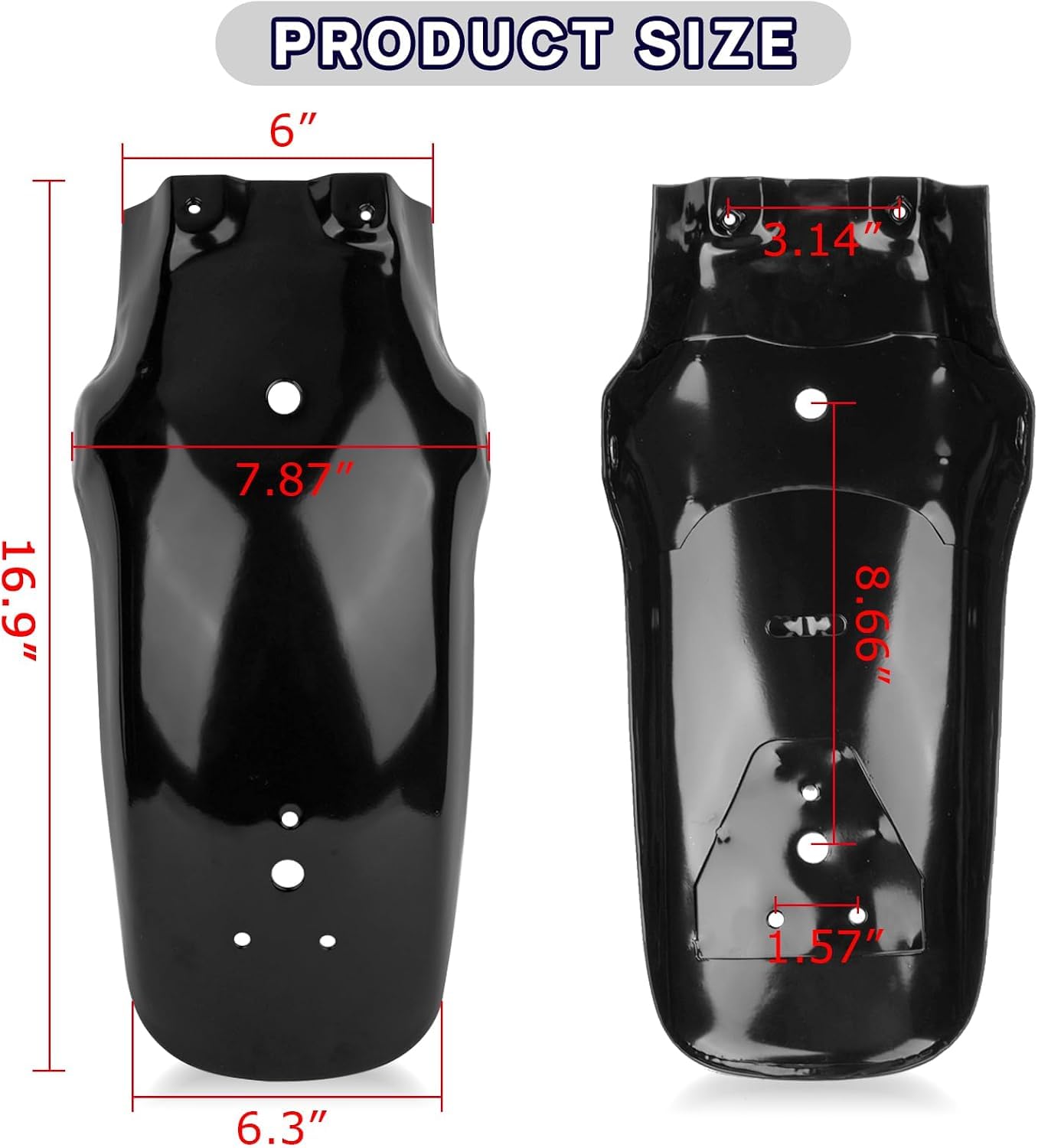 psler Protection de roue arrière universelle pour Chopper Cruisers, Virago, V-Star, Roadliner, Shadow, Spirit, Meanstreak, Noir