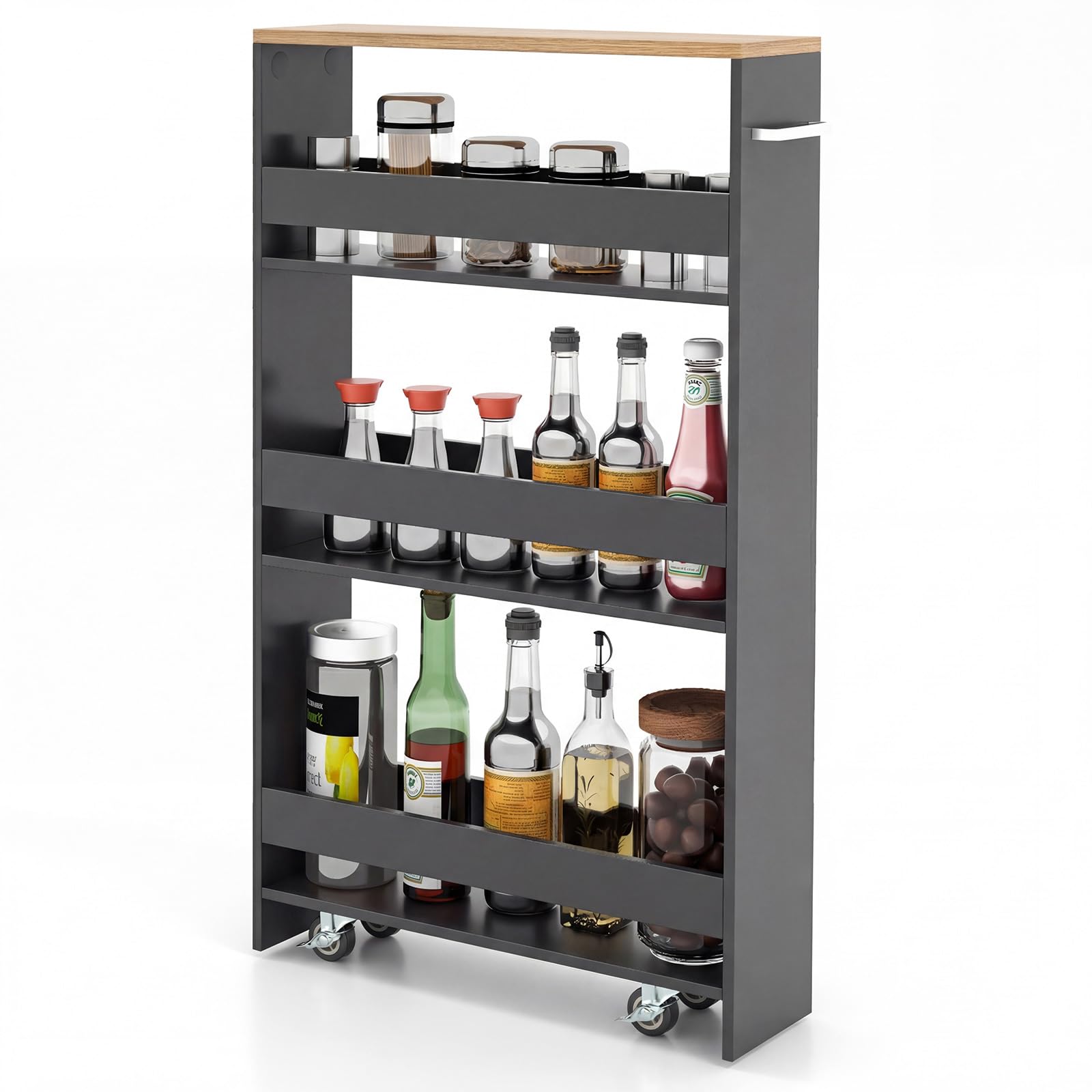 COSTWAY Niche Trolley, 20 cm breed, 4 niveaus, smalle