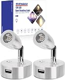 SUPAREE Lampe 12V LED Caravane 12V Éclairage LED USB Lampe de Lecture Camping Car 3200K Dimmable avec Prise USB Interrupteur Tactile pour RV Camion Bateau Van Fourgon 2Pcs - 1