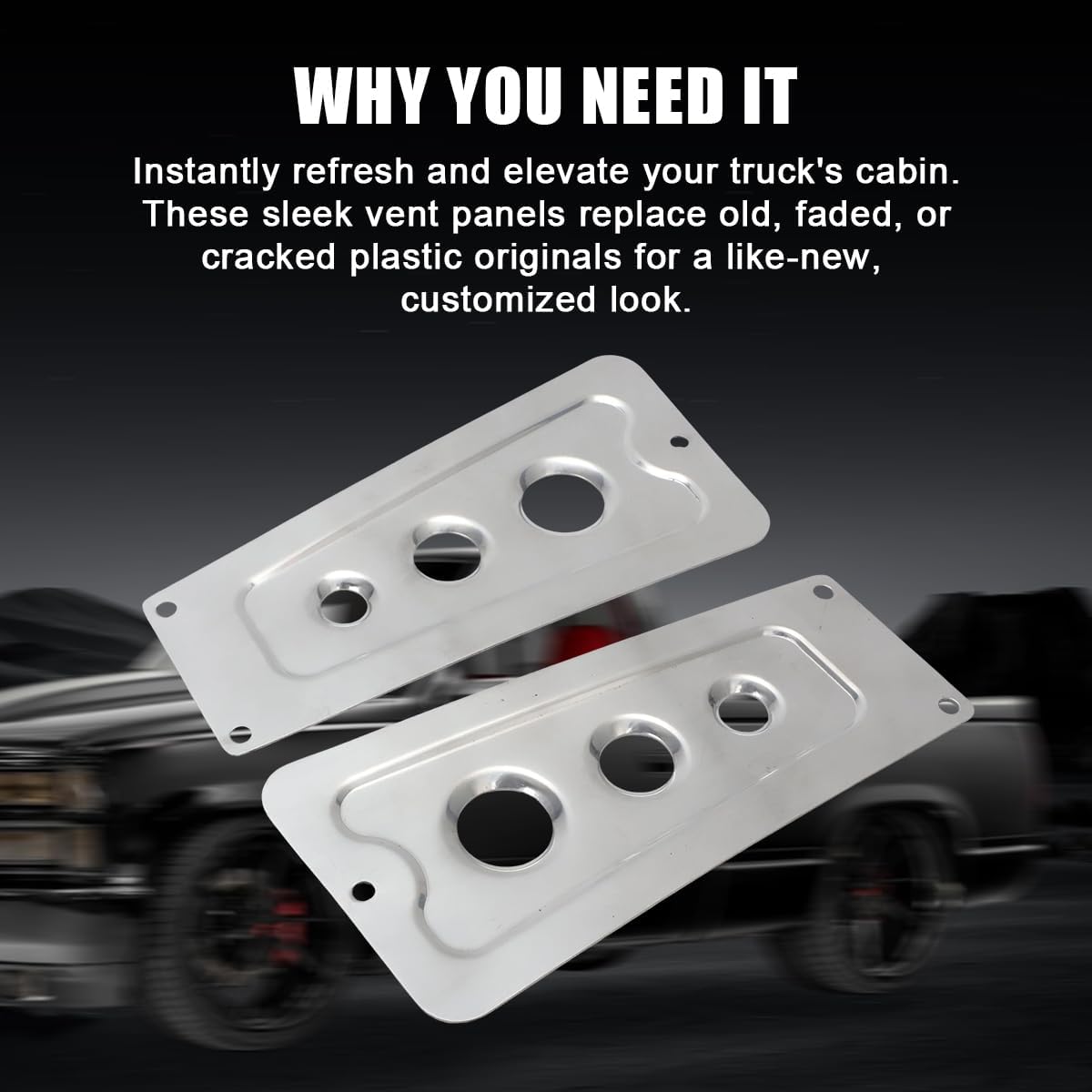 AUTOVIC Door Vent Panels 2pcs for 1988-1998 OBS Chevy/GMC Truck SUV (Left & Right)