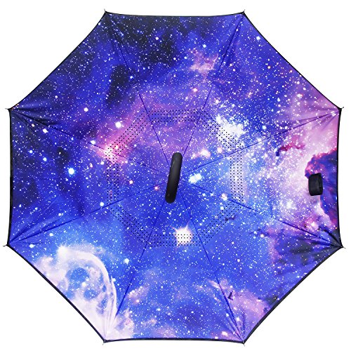 image for Owen Kyne Windproof Double Layer Folding Inverted Umbrella, Self Stand