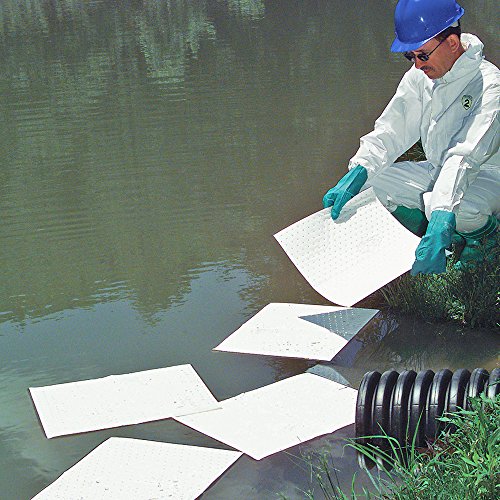 New Pig Oil Mat - Oil-Only Absorbent Mat Pad - 100 Pads Per Bag - 15" X 20" Pad - Absorbs Up To 28 Ounces Per Pad - Mat403 #TOP3