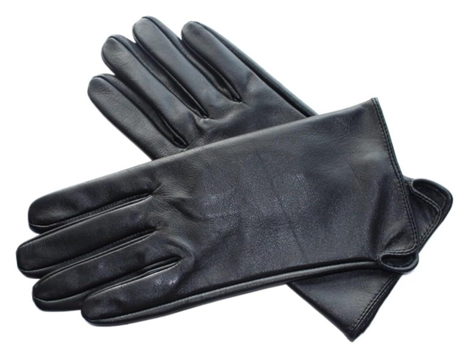 MEMEM Leather gloveLeather Gloves Women's Sheepskin Touch Screen Unlined Thin Fashion All-match Solid Color Riding And Driving Gloves(Black,L)