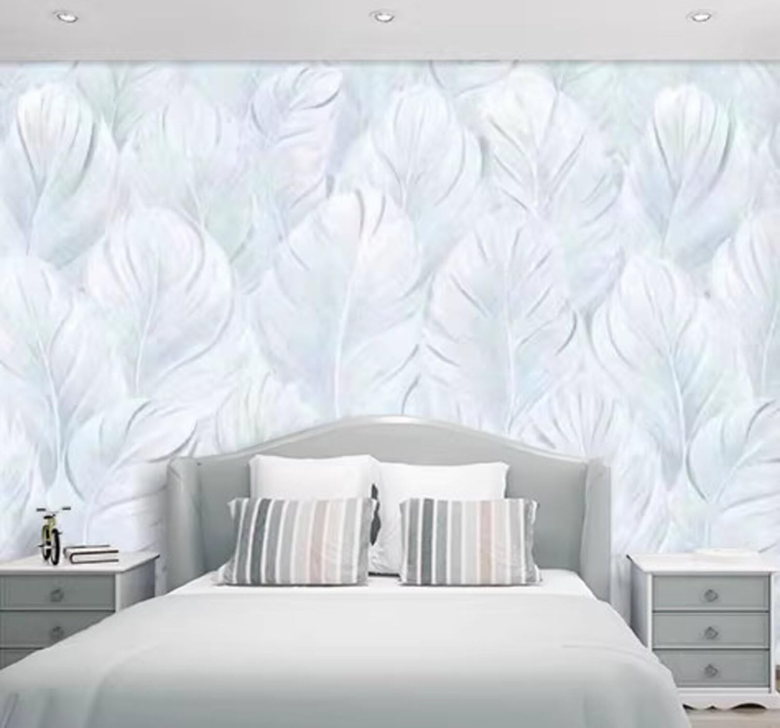 Hand Drawn Art Individuality Creativity Feathers 3D Wallpaper Easy Install Feature Office Living Room Sofa Bedroom TV Background Wall Decoration-250cm×170cm