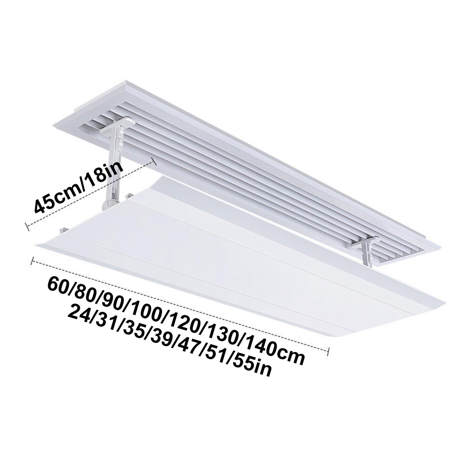 Deflettore Condizionatore Regolabile, Deflettori Condizionatori Anti-Flusso per Pareti Laterali, Bocchette e Griglie a Soffitto(60x45cm/24x18in)