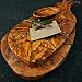 What the Art!® Olive Wood «Serrano Set» Gr. XL | 2 Olivenholz Schneidebretter inkl. 2 Dip-Schälchen + Geschenk | ca. 37 x 18 & 45 x 19 cm | Bretterset - Käsebrett - Servierbrett - Küchenset