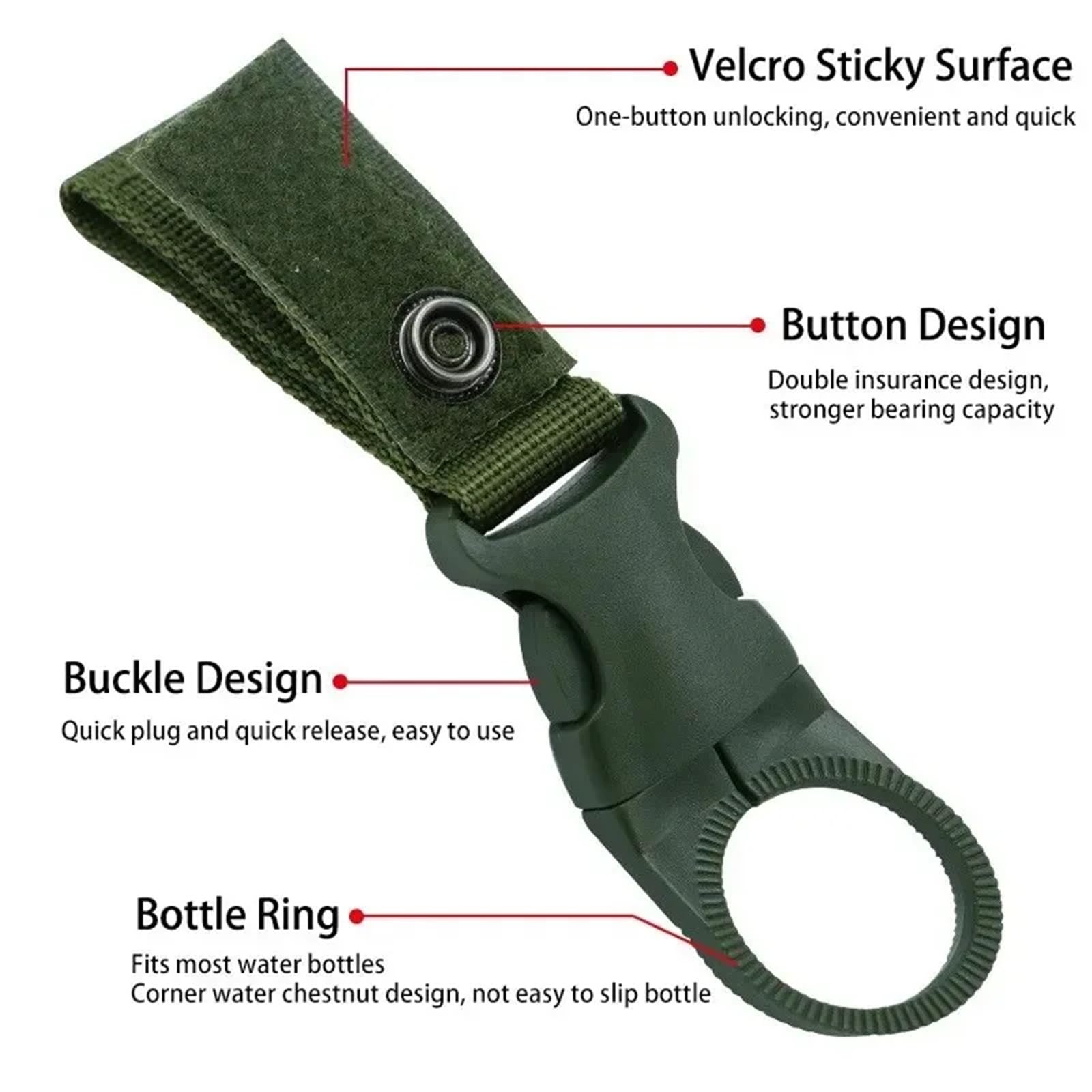Flaschenhalter Gürtel Gurtband Schnalle Haken Wasser Flasche Halter Camping Outdoor Sicherheit Flucht Liefert Nylon Karabiner Gürtel Clip