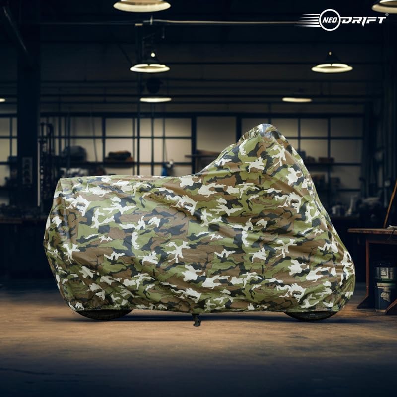 Image of Neodrift 'JungleMax' Bike Cover Compatible for Harley Davidson X440 (All-Weather Motorcycle Protection, Water & UV Resistant, Dustproof, Windproof).