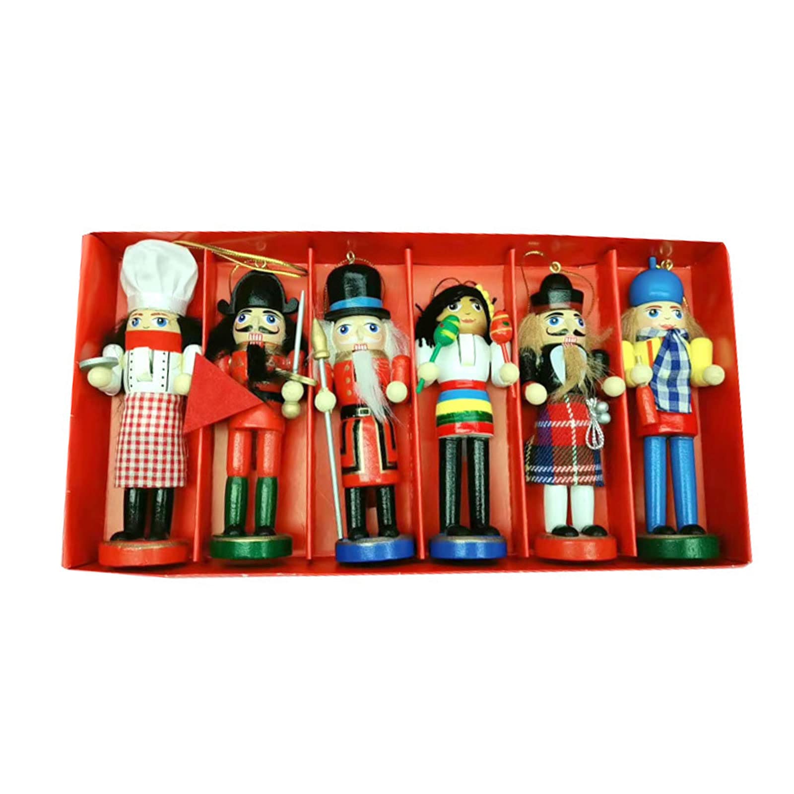 Lot De 4 Soldats Miniature En Bois Peint – Jouet Vintage Ou Déco
