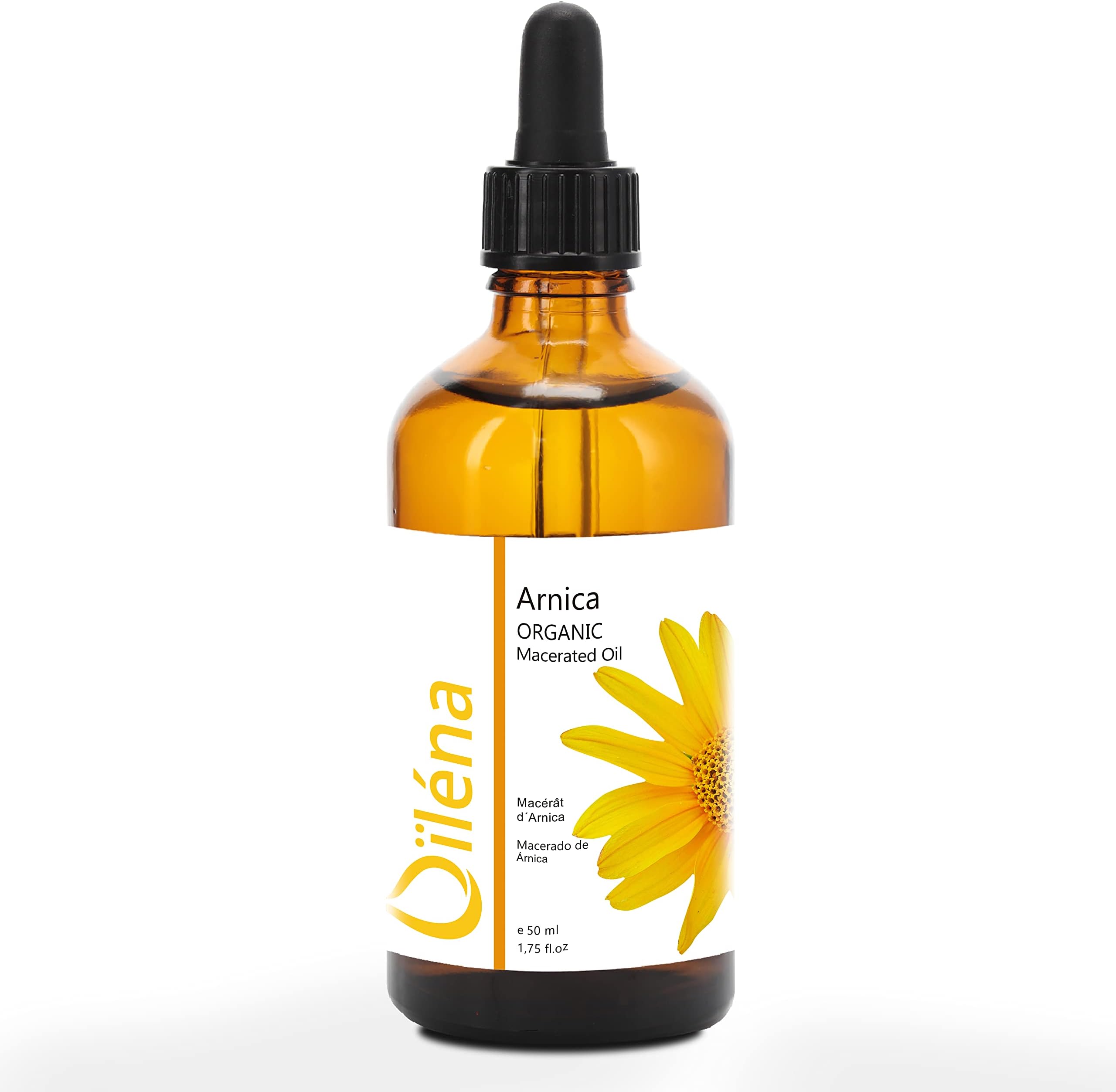 Arnica Montana Macerated Oil · Arnica Oil for Massage, Body Oil & Facial Oil, Muscle Relaxer, Calming Oil, Repairing Oil · 100% Natural · 50 ml 1.75 fl oz