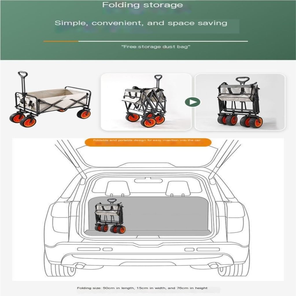 Plegable vagón portátil， Carro de Camping, Remolque de Camping, Carrito de Picnic Plegable for Exteriores(K,B)