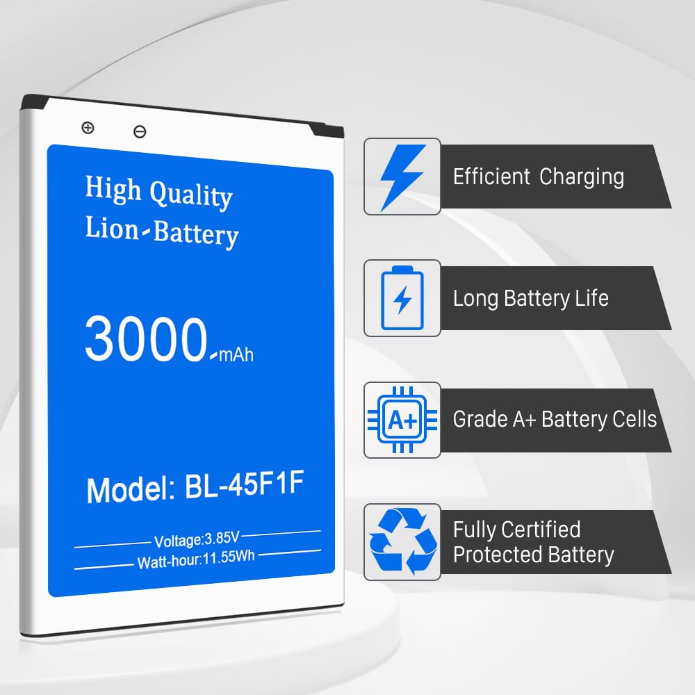 WAVYPO 3000mAh Battery for LG BL-45F1F, Replacement Battery for LG Phoenix 3, LG LV3, k4 K8 2017, Aristo MS210, Phoenix 3 Risio 2, M150 M151 M210, Fortune M153, Fortune 2 LMX210CM