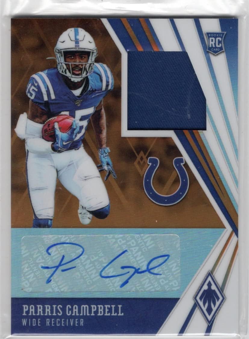 Parris Cambell Autographed & Serial Numbered #02/35 Orange Parallell Rookie Patch Card Collectible Football Card - 2019 Panini Phoenix Football Card #RJA-PC (Colts)