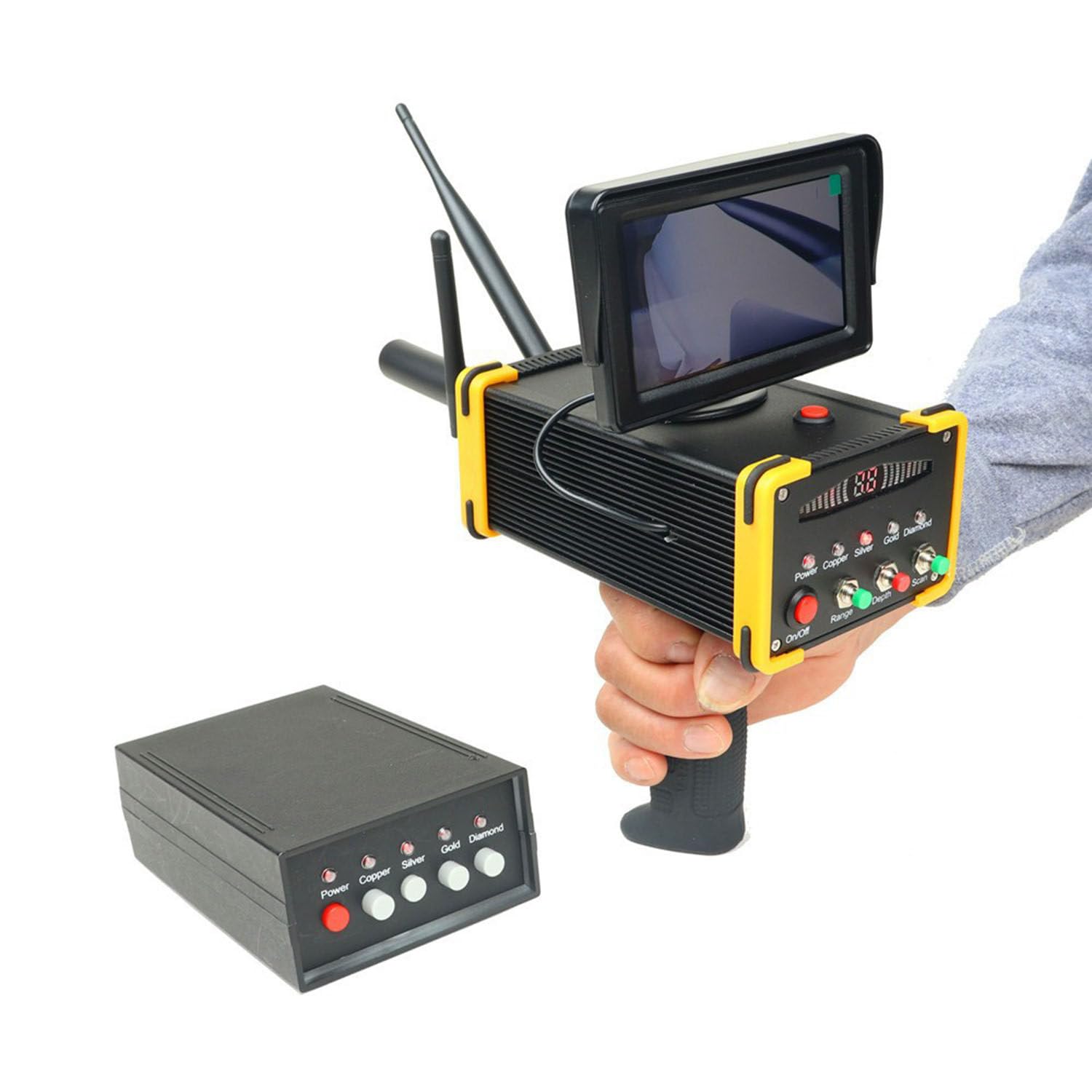 LZDOYY Gold Diamond Detector Long Range Underground Metal Detector Treasure Hunter Find Gold Silver Copper Diamond Digger Archaeological Prospecting Machine Yellow