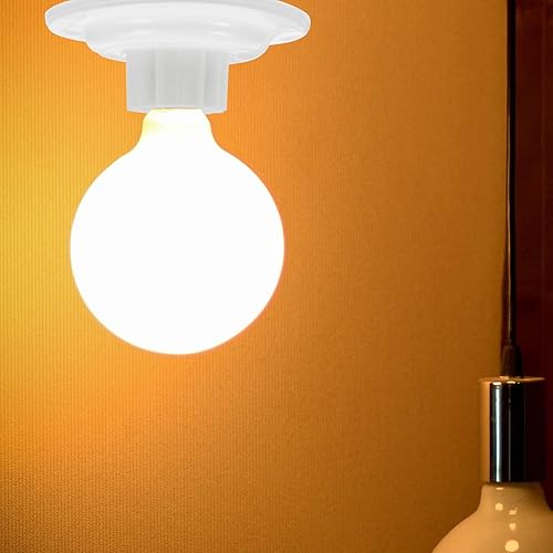 Miniatura 7 de LIFKOME 12 soportes para enchufe de lámpara ignífugo con rosca base de bombilla y soporte de bombilla ligero para uso en techo y pared para garajes