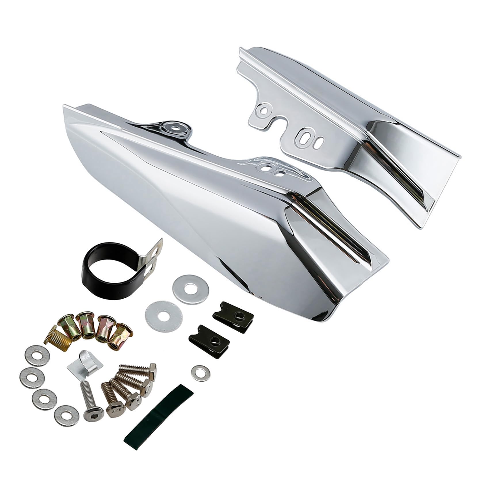 Mid-Frame Air Deflectors For Harley Touring Models (2001-2008) - Chrome Or Black, Left & Right