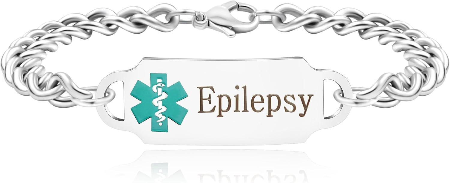 Exquisite Medical Bracelets for Women and Men, Personalized Medical Bracelet in Stainless Steel Cuban Chain, Holidays Gift for Wife or Husband