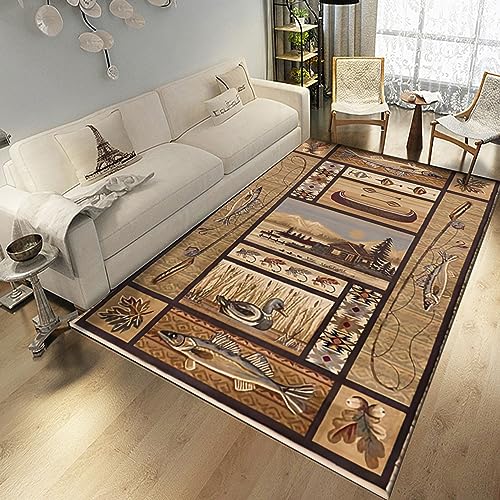 Cabin-Style-Area-Rug-4x6ft-Rustic-Western-Country-Carpet-Cabin-Nature-and-Animals-Area-Rug-Small-Boat-Recreational-Fishing-Non-Slip-Carpet-Lodge-Native-Bedroom-Living-Room-Home-Decoration Cabin Style Area Rug 4x6ft Rustic Western Country Carpet Cabin Nature and Animals Area Rug Small Boat Recreational Fishing Non Slip Carpet Lodge Native Bedroom Living Room Home Decoration