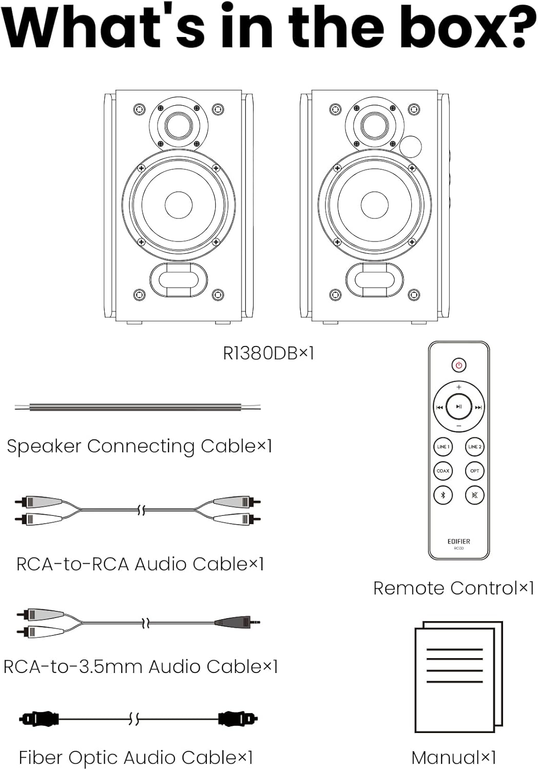 Edifier R1380DB Active Bluetooth Bookshelf Speakers - Optical/Coaxial Input - 2.0 Wireless Studio Monitor Speaker - 42W RMS - Wood Grain - Image 8