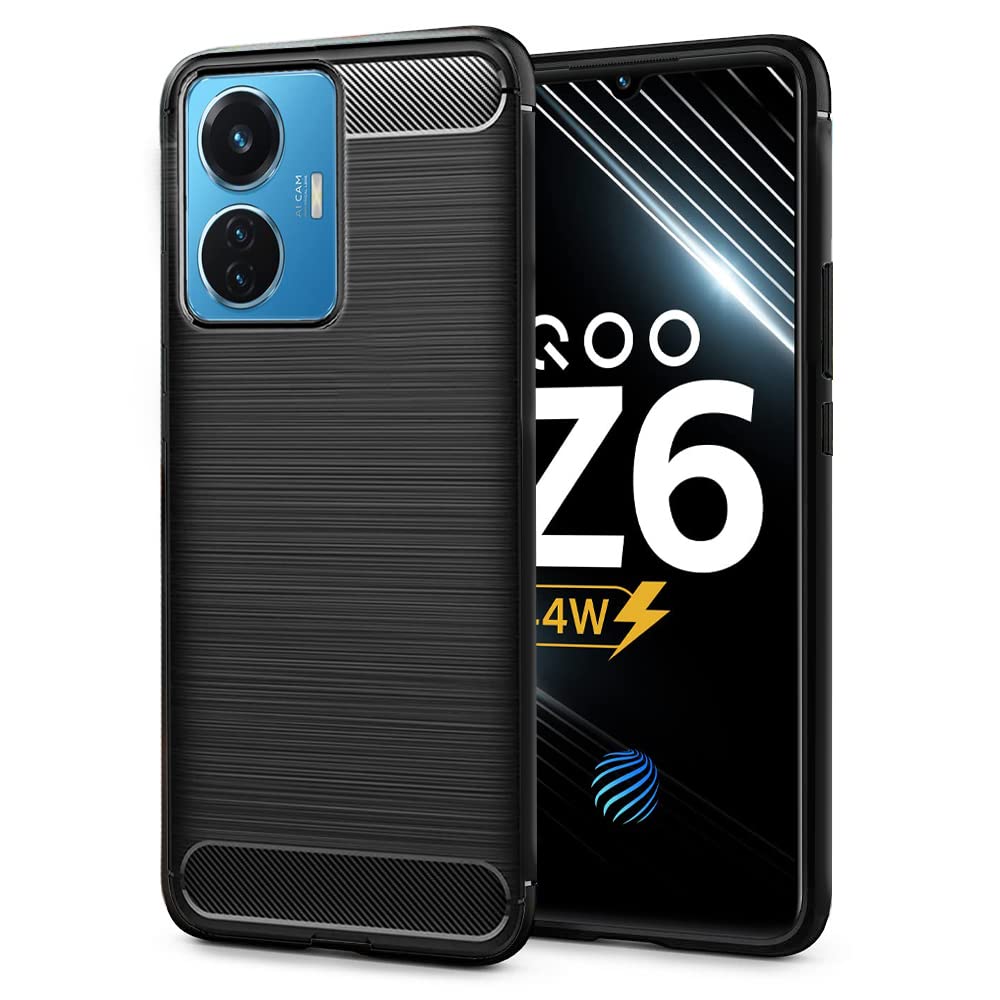 Amazon Brand - Solimo Basic Case for iQOO Z6 44W (Thermoplastic Polyurethane_Black)